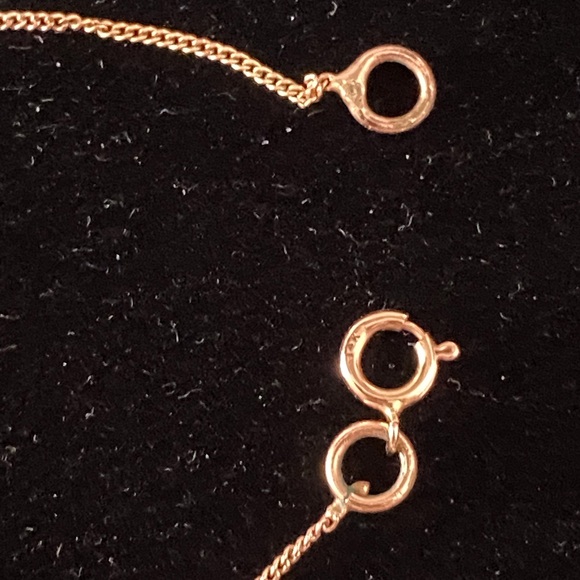 14K Gold Necklace with Turquoise Blue Hearts - Unique! - Picture 10 of 10